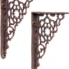 Casa Padrino Jugendstil Gusseisen Wandhalter Set Braun H. 16,5 cm - Wanddeko - Deko Accessoires
