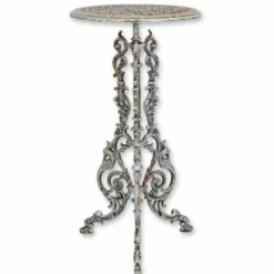 Casa Padrino Jugendstil Gusseisen Blumentisch Antik Hellgrün H. 69 cm - Garten Möbel