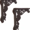 Casa Padrino Jugendstil Gusseisen Wandhalter Set Antik Dunkelbraun 13,7 x H. 19,6 cm - Wanddeko - Deko Accessoires
