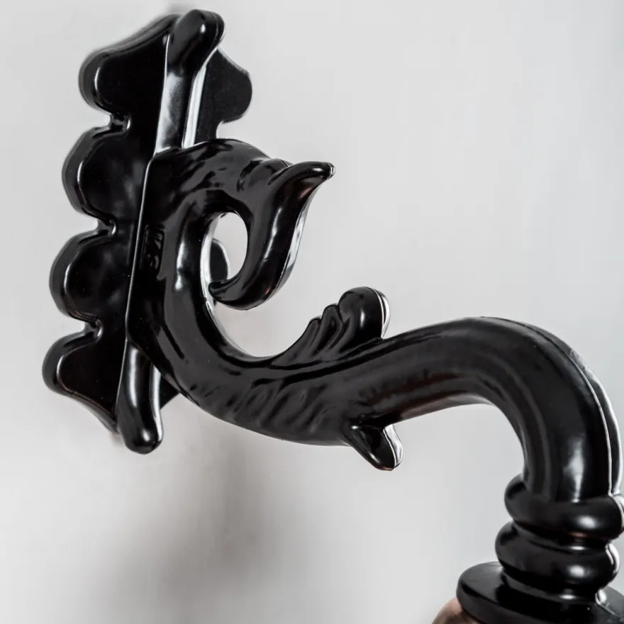 Casa Padrino Jugendstil Hängeleuchte 22 x 31 x H. 52 cm - Verschiedene Farben - Nostalgische Wetterfeste Außenleuchte