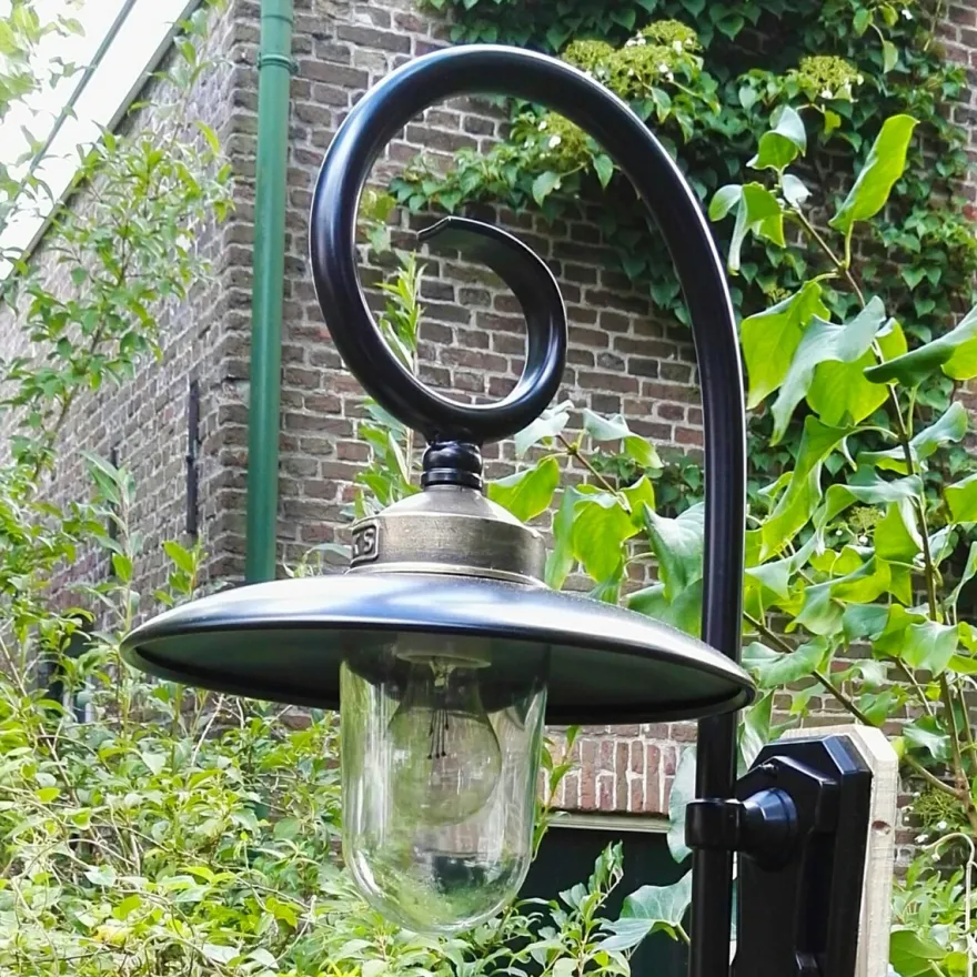 Casa Padrino Jugendstil Hofleuchte 31 x 36 x H. 60 cm - Schwarz - Nostalgische Wetterfeste Außenleuchte