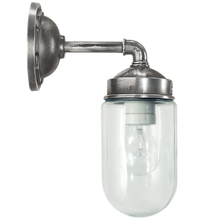 Casa Padrino Jugendstil Hofleuchte 10 x 23 x H. 31 cm - Silber - Nostalgische Wetterfeste Außenleuchte