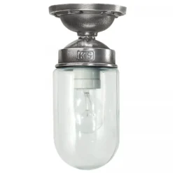 Casa Padrino Jugendstil Hofleuchte 12 x 12 x H. 27 cm - Silber - Nostalgische Wetterfeste Außenleuchte