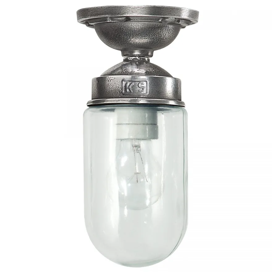 Casa Padrino Jugendstil Hofleuchte 12 x 12 x H. 27 cm - Silber - Nostalgische Wetterfeste Außenleuchte