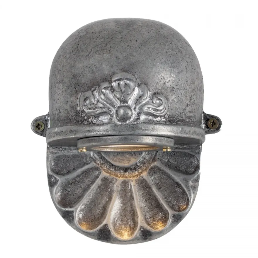 Casa Padrino Jugendstil Hofleuchte 14 x 8 x H. 17 cm - Silber - Nostalgische Wetterfeste Außenleuchte
