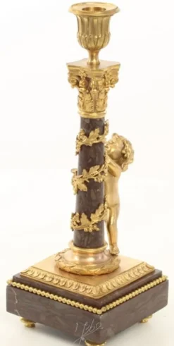 Casa Padrino Jugendstil Kerzenhalter Set Gold / Schwarz 11 x 12,4 x H. 31,5 cm - Barock & Jugendstil Deko