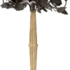 Casa Padrino Jugendstil Kerzenhalter Antik Gold / Rostfarben Ø 40 x H. 60 cm - Eleganter Kerzenständer mit dekorativen Rosen und Swarovski Kristallglas - Barock & Jugendstil Deko Accessoires