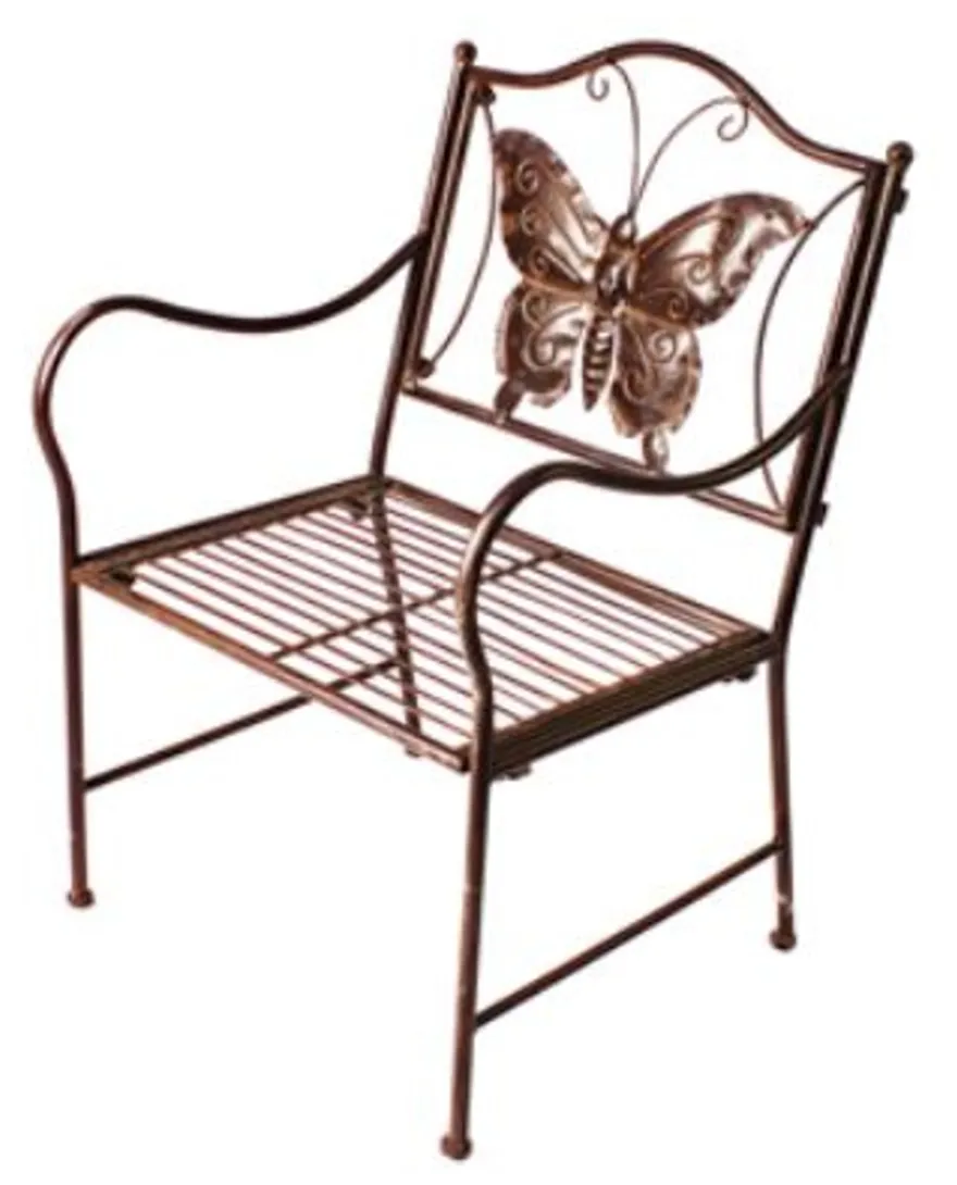 Casa Padrino Jugendstil Kinder Gartenstuhl aus Eisen in Braun 43 x 39 x H. 67 cm