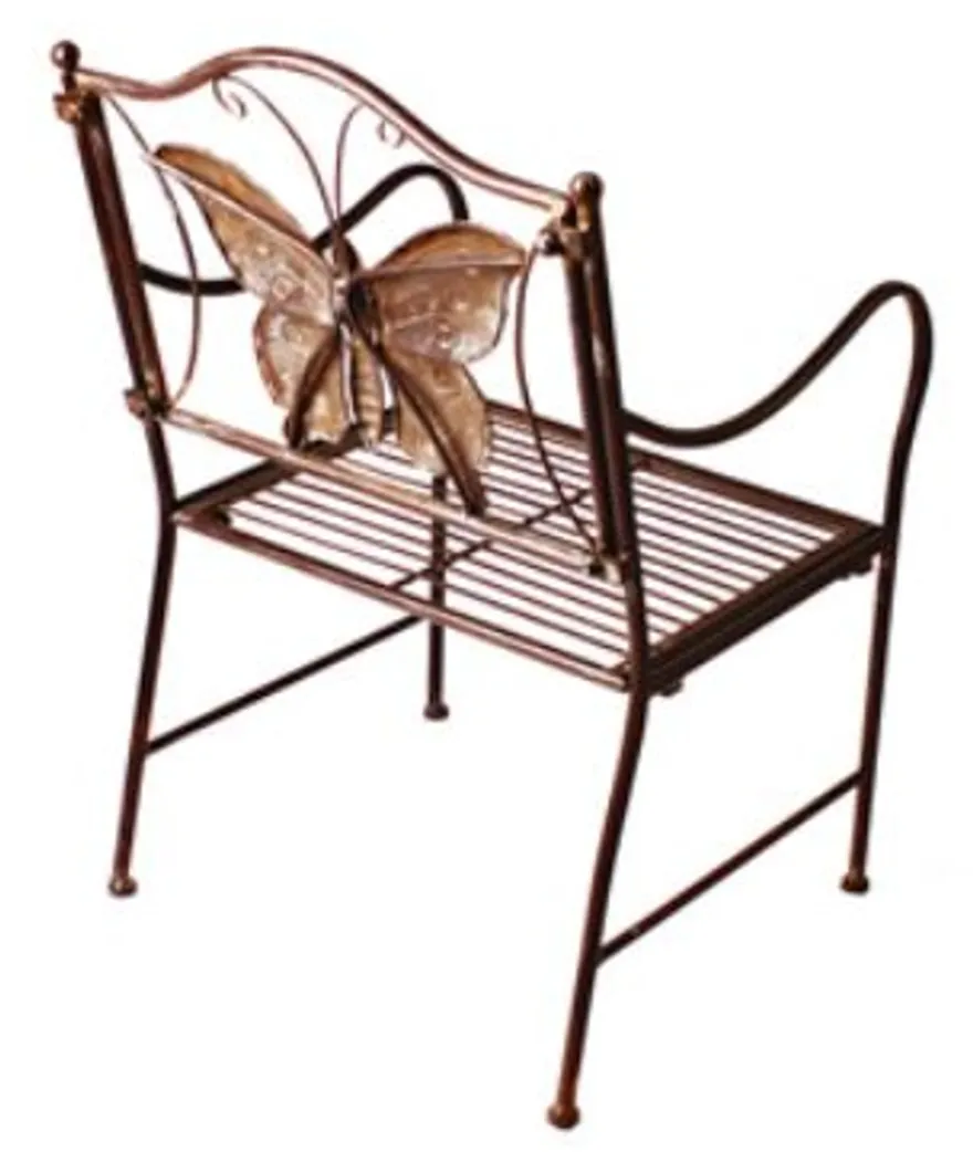 Casa Padrino Jugendstil Kinder Gartenstuhl aus Eisen in Braun 43 x 39 x H. 67 cm