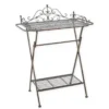 Casa Padrino Jugendstil Konsolentisch Braun 45,5 x 81 x H. 103,5 cm - Klappbarer Beistelltisch aus Eisen - Gartenmöbel im Jugendstil - Bad Möbel