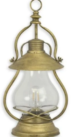 Casa Padrino Jugendstil Laterne Antik Gold 22,3 x 19 x H. 46,5 cm - Zinn Tischlaterne mit Tragegriff - Deko Accessoires