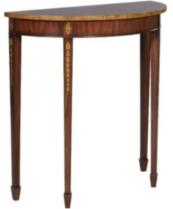 Casa Padrino Jugendstil Mahagoni Konsole Braun / Gold 81 x 35 x H. 83 cm - Luxus Jugendstil Konsolentisch
