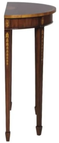 Casa Padrino Jugendstil Mahagoni Konsole Braun / Gold 81 x 35 x H. 83 cm - Luxus Jugendstil Konsolentisch