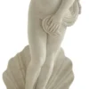 Casa Padrino Jugendstil Marmor Skulptur Frau auf Sockel Grau H. 123 cm