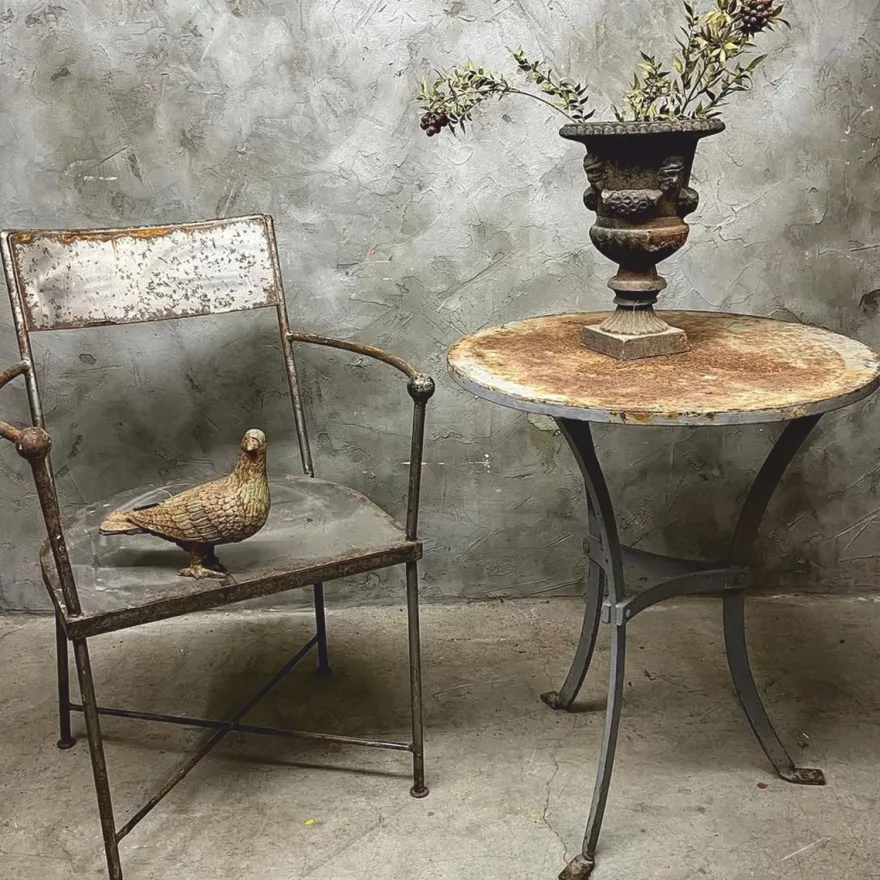 Casa Padrino Jugendstil Metall Garten Set - Nostalgische Garten Möbel