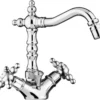 Casa Padrino Jugendstil Retro Waschtisch Armatur Silber H. 21 cm - Nostalgische Einlochbatterie für das Bad