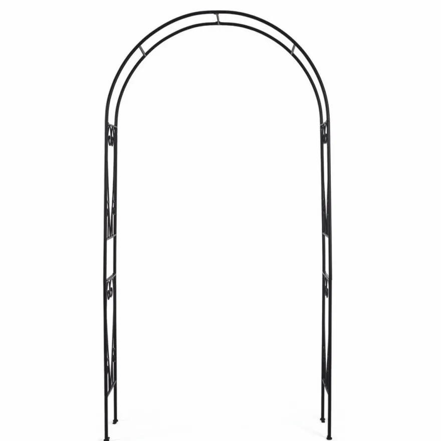 Casa Padrino Jugendstil Rosenbogen Schwarz H. 210 cm - Garten Deko Accessoires