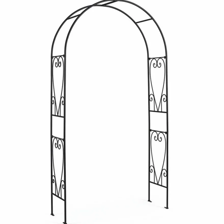 Casa Padrino Jugendstil Rosenbogen Schwarz H. 210 cm - Garten Deko Accessoires