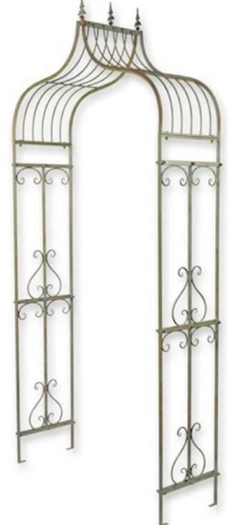 Casa Padrino Jugendstil Rosenbogen Antik Grün 117 x 40 x H. 242 cm - Metall Blumenbogen - Nostalgischer Pflanzenbogen - Barock & Jugendstil Garten Deko Accessoires