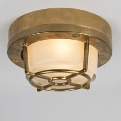 Casa Padrino Jugendstil Schiffslampe 14 x 7 cm - Bronze - Nostalgische Wetterfeste Außenleuchte