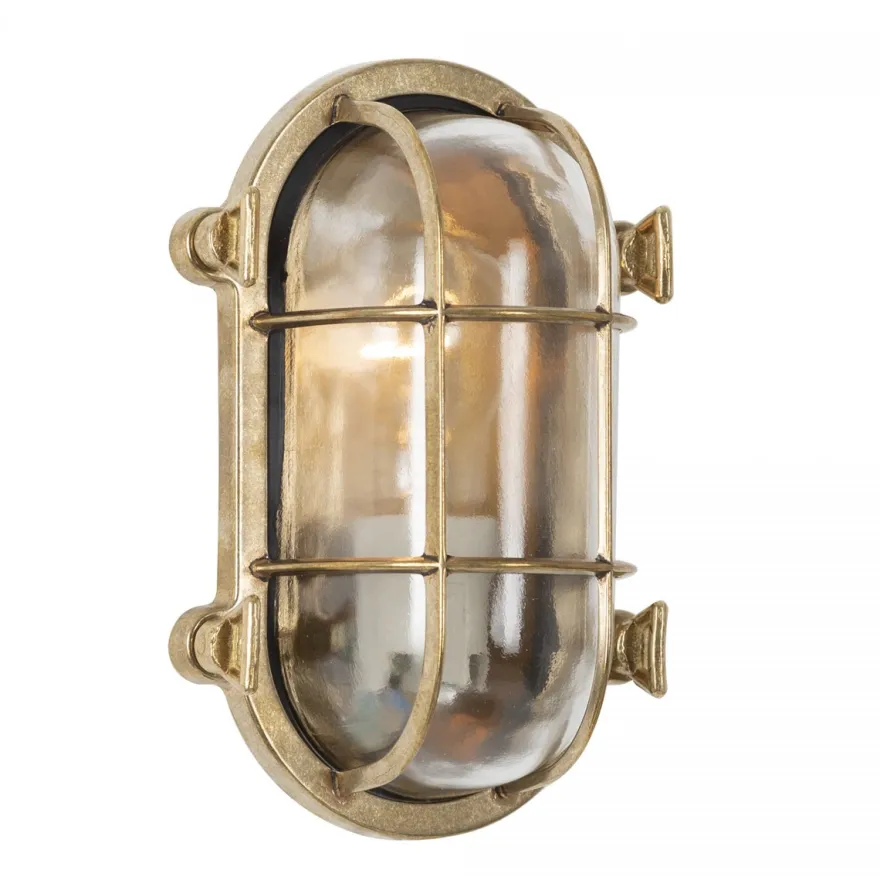 Casa Padrino Jugendstil Schiffslampe 14 x 10 x H. 21 cm - Bronze - Nostalgische Wetterfeste Außenleuchte