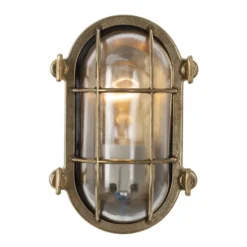 Casa Padrino Jugendstil Schiffslampe 14 x 10 x H. 21 cm - Bronze - Nostalgische Wetterfeste Außenleuchte