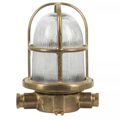 Casa Padrino Jugendstil Schiffslampe 14 x 16 x H. 21 cm - Bronze - Nostalgische Wetterfeste Außenleuchte