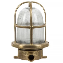 Casa Padrino Jugendstil Schiffslampe 14 x 16 x H. 21 cm - Bronze - Nostalgische Wetterfeste Außenleuchte