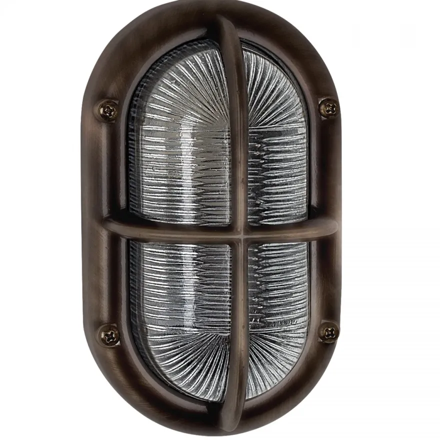 Casa Padrino Jugendstil Schiffslampe 12 x 12 x H. 20 cm - Bronze - Nostalgische Wetterfeste Außenleuchte