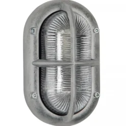 Casa Padrino Jugendstil Schiffslampe 12 x 12 x H. 20 cm - Grau - Nostalgische Wetterfeste Außenleuchte