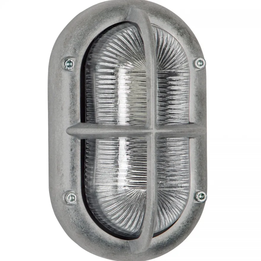 Casa Padrino Jugendstil Schiffslampe 12 x 12 x H. 20 cm - Grau - Nostalgische Wetterfeste Außenleuchte