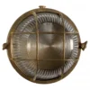 Casa Padrino Jugendstil Schiffslampe 19 x 11 x H. 19 cm - Messing - Nostalgische Wetterfeste Außenleuchte