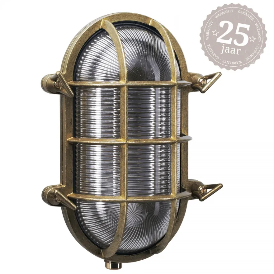 Casa Padrino Jugendstil Schiffslampe 17 x 12 x H. 25 cm - Bronze - Nostalgische Wetterfeste Außenleuchte