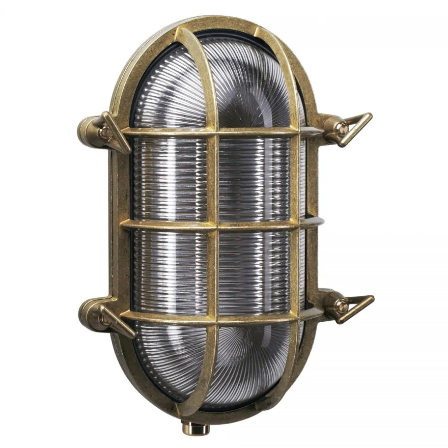 Casa Padrino Jugendstil Schiffslampe 17 x 12 x H. 25 cm - Bronze - Nostalgische Wetterfeste Außenleuchte