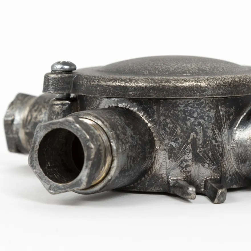 Casa Padrino Jugendstil Schiffslampe 13 x 4 x H. 13 cm - Grau - Nostalgische Wetterfeste Außenleuchte