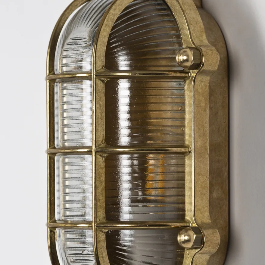 Casa Padrino Jugendstil Schiffslampe 16 x 11 x H. 23 cm - Bronze - Nostalgische Wetterfeste Außenleuchte