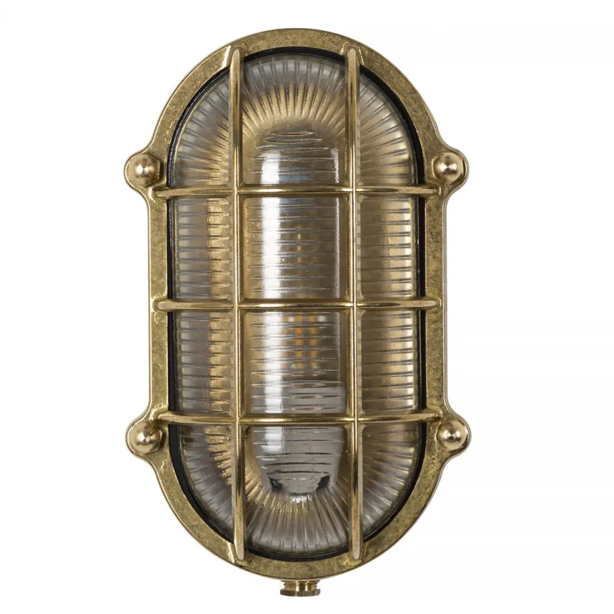 Casa Padrino Jugendstil Schiffslampe 16 x 11 x H. 23 cm - Bronze - Nostalgische Wetterfeste Außenleuchte