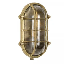 Casa Padrino Jugendstil Schiffslampe 16 x 11 x H. 23 cm - Bronze - Nostalgische Wetterfeste Außenleuchte