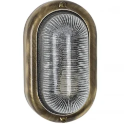 Casa Padrino Jugendstil Schiffslampe 12 x 8 x H. 20 cm - Bronze - Nostalgische Wetterfeste Außenleuchte