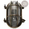 Casa Padrino Jugendstil Schiffslampe 14 x 10 x H. 21 cm - Bronze - Nostalgische Wetterfeste Außenleuchte