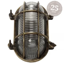 Casa Padrino Jugendstil Schiffslampe 14 x 10 x H. 21 cm - Bronze - Nostalgische Wetterfeste Außenleuchte