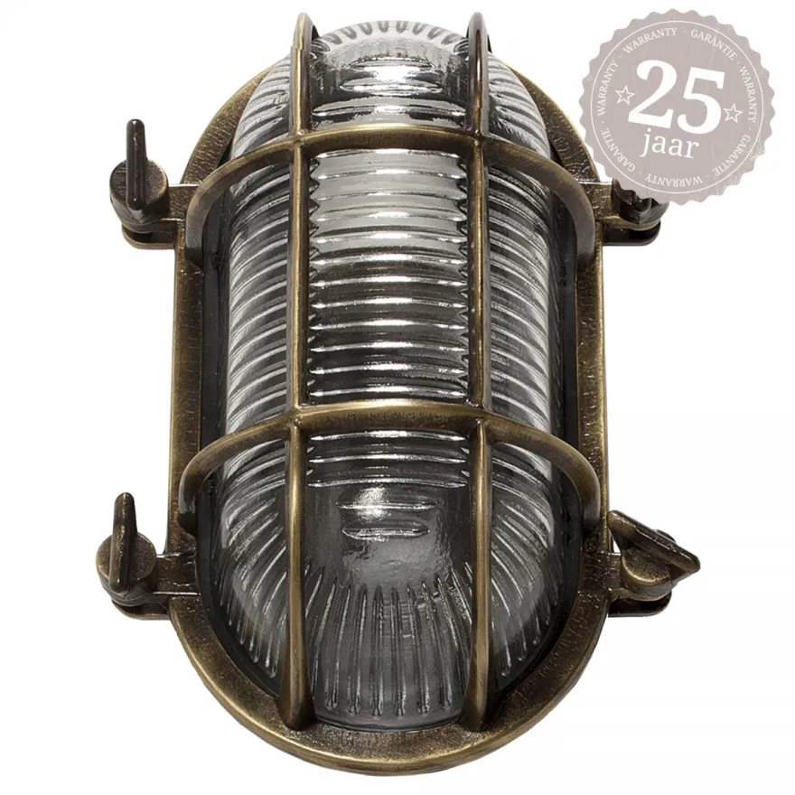 Casa Padrino Jugendstil Schiffslampe 14 x 10 x H. 21 cm - Bronze - Nostalgische Wetterfeste Außenleuchte