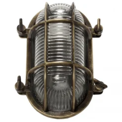 Casa Padrino Jugendstil Schiffslampe 14 x 10 x H. 21 cm - Bronze - Nostalgische Wetterfeste Außenleuchte