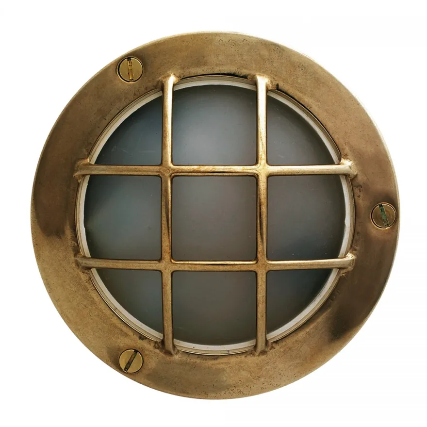 Casa Padrino Jugendstil Schiffslampe 14 x 5 x H. 14 cm - Bronze - Nostalgische Wetterfeste Außenleuchte