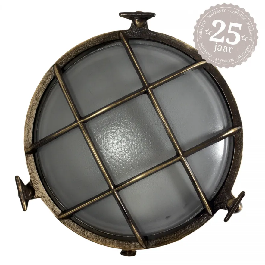 Casa Padrino Jugendstil Schiffslampe 23 x 10 x H. 23 cm - Bronze - Nostalgische Wetterfeste Außenleuchte