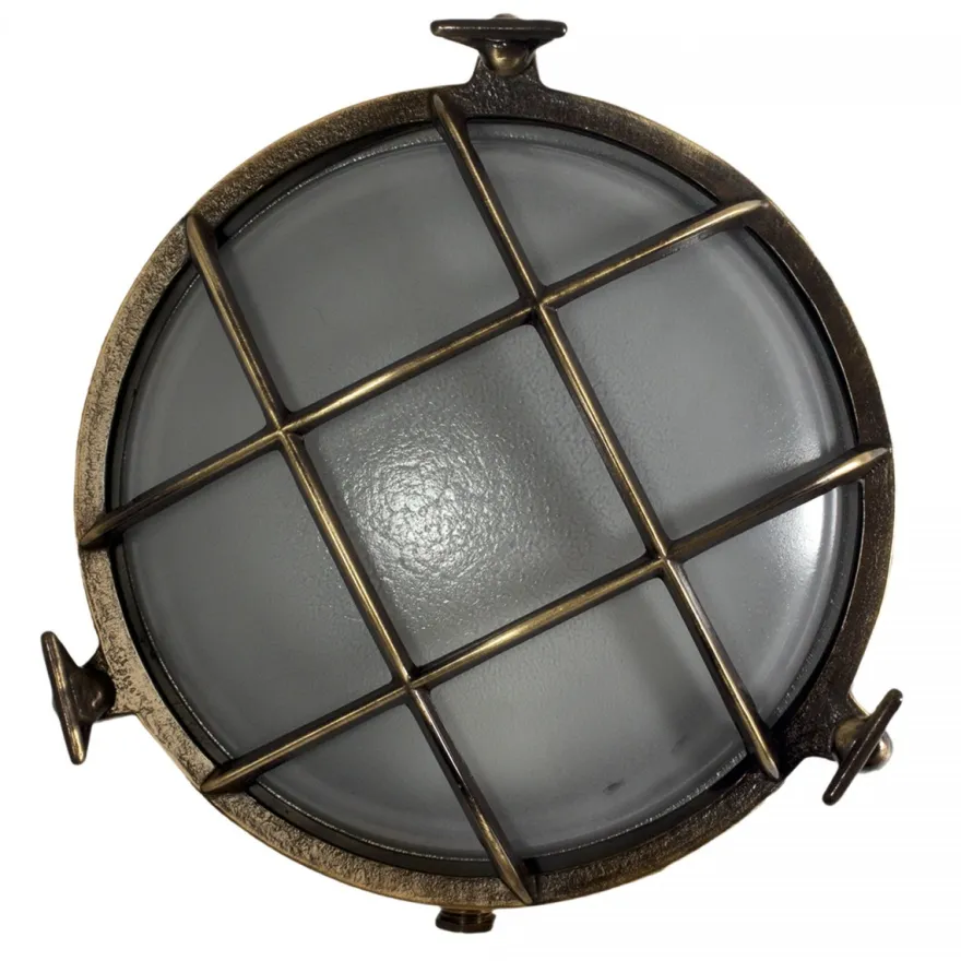 Casa Padrino Jugendstil Schiffslampe 23 x 10 x H. 23 cm - Bronze - Nostalgische Wetterfeste Außenleuchte