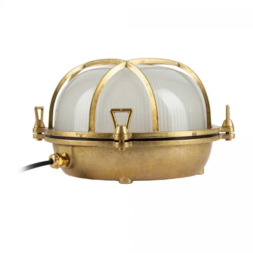 Casa Padrino Jugendstil Schiffslampe 28 x 16 x H. 28 cm - Bronze - Nostalgische Wetterfeste Außenleuchte