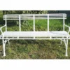 Casa Padrino Jugendstil Schmiedeeisen Gartenbank Weiß 140 cm - Garten Möbel