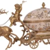 Casa Padrino Jugendstil Schmuckschatulle Kutsche Messingfarben / Mehrfarbig 49,9 x 17,6 x H. 28,5 cm - Prunkvolle Schmuckschatulle