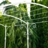 Casa Padrino Jugendstil Schmiedeeisen Pergola Weiß 300 cm - Schmiedeeisen Garten & Terrassen Möbel